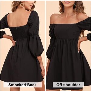 Amazon Black Square Neck Smocked Back- Women’s XL